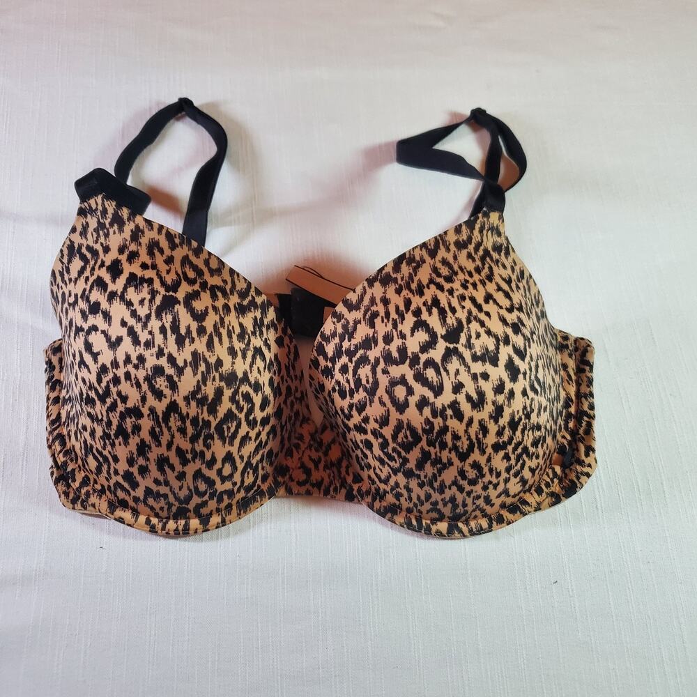 Victorias Secret Body By Victoria Lined Perfect Coverage Bra 36DD Leopard Print